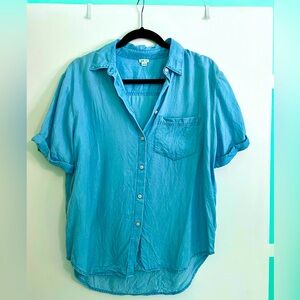 Aerie XS button front denim summer shirt- looks super cute tied too chambray